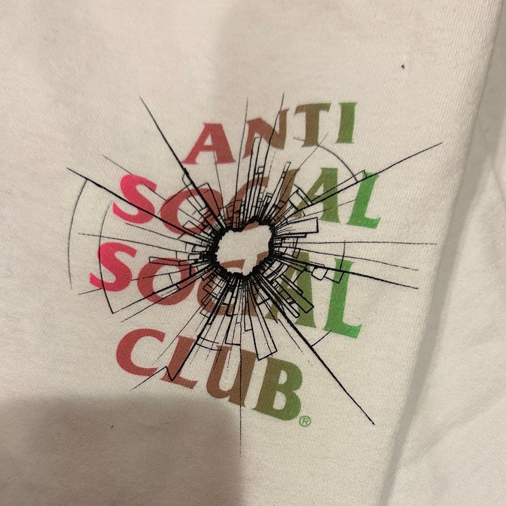Anti Social Social Club White Tee with Multicolor Logo
